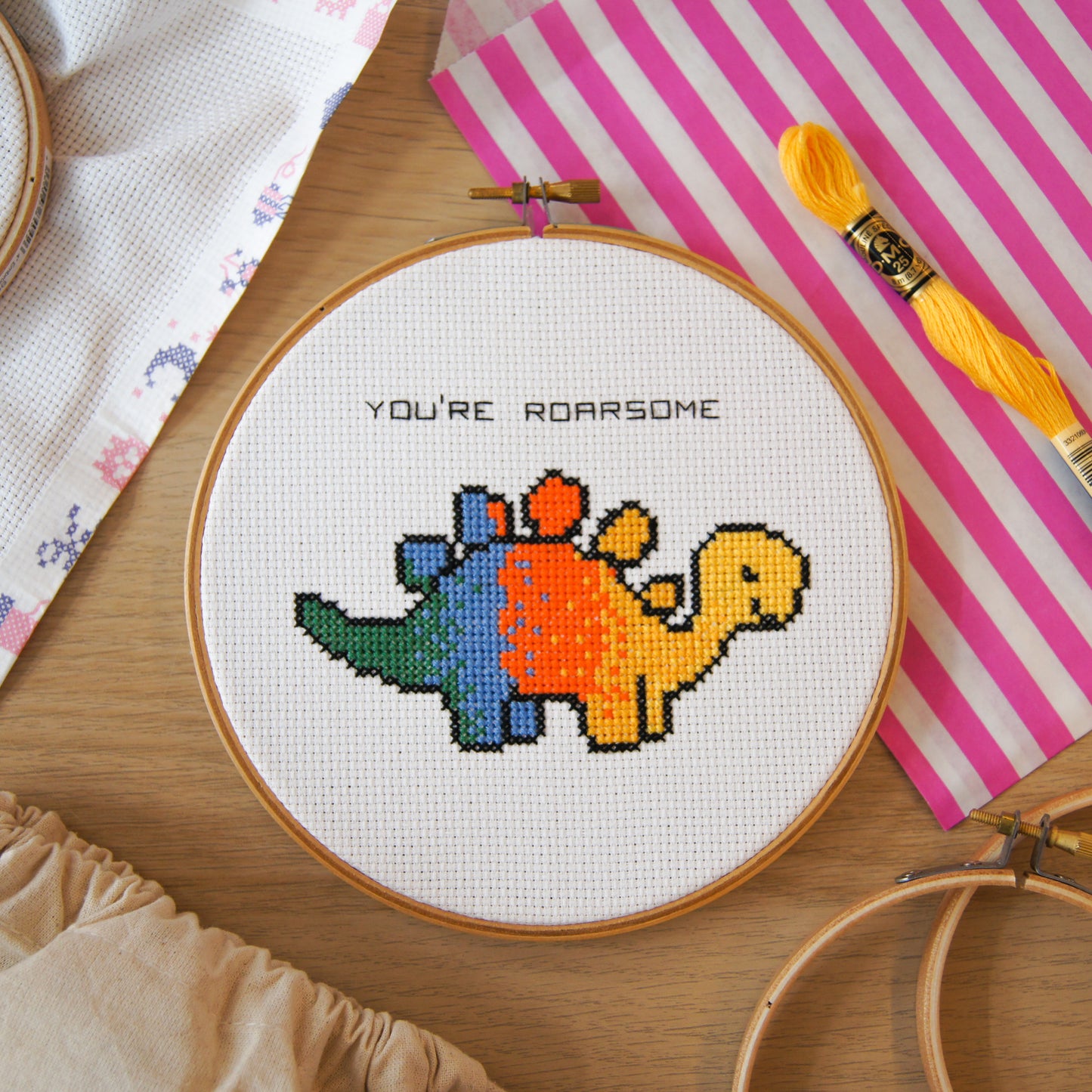 Dinosaur 6" Cross Stitch Kit