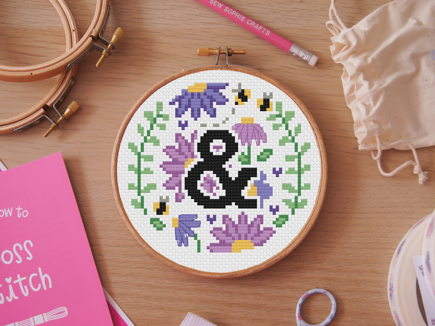 The Floral A-Z Ampersand 5" Cross Stitch Kit