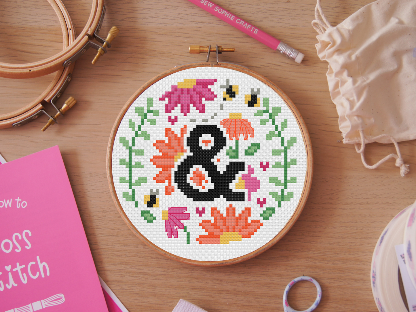 The Floral A-Z Ampersand 5" Cross Stitch Kit