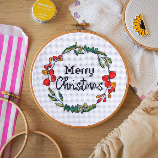 Merry Christmas 6" Cross Stitch Kit