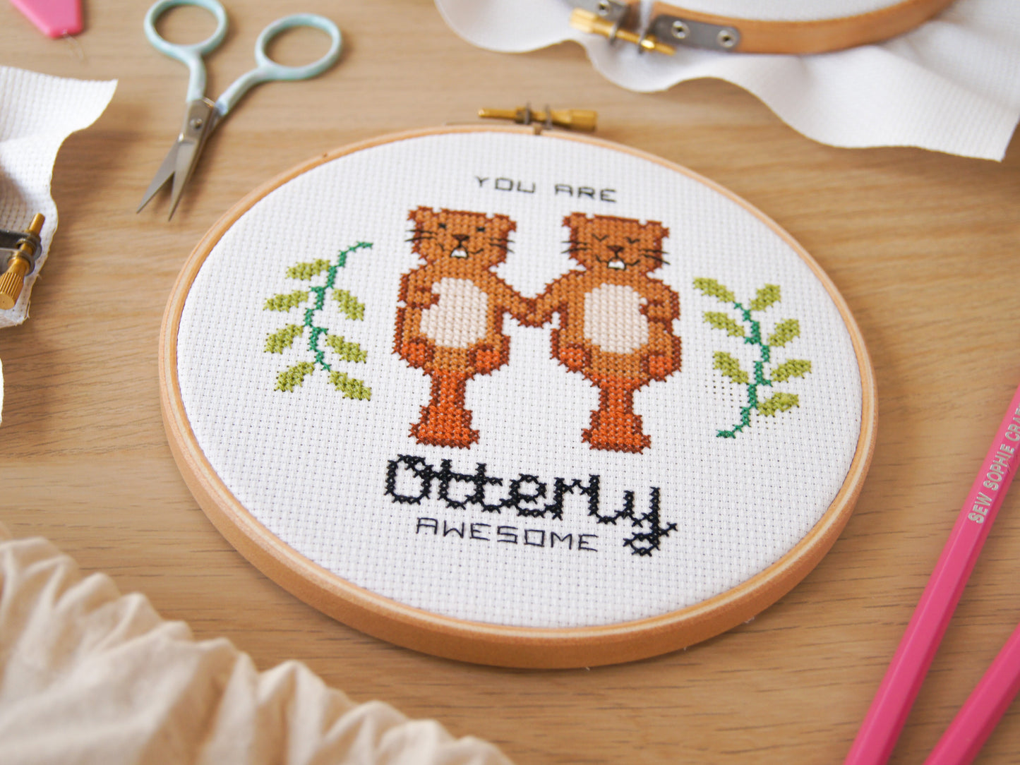 Otters 6" Cross Stitch Kit