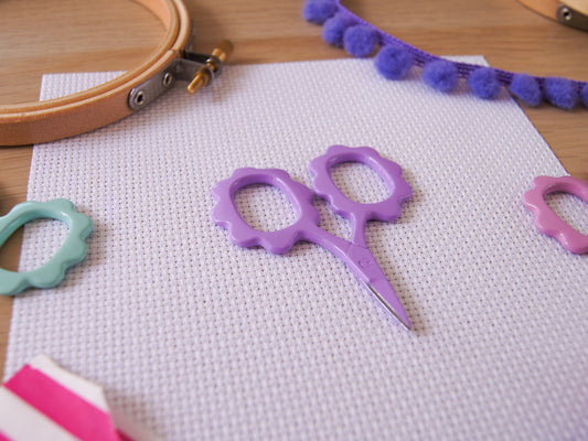 Lovely Lilac, Mini Floral Embroidery Scissors