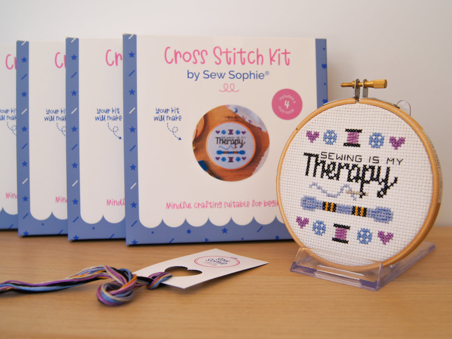 Sewing is my Therapy 4" Cross Stitch Kit