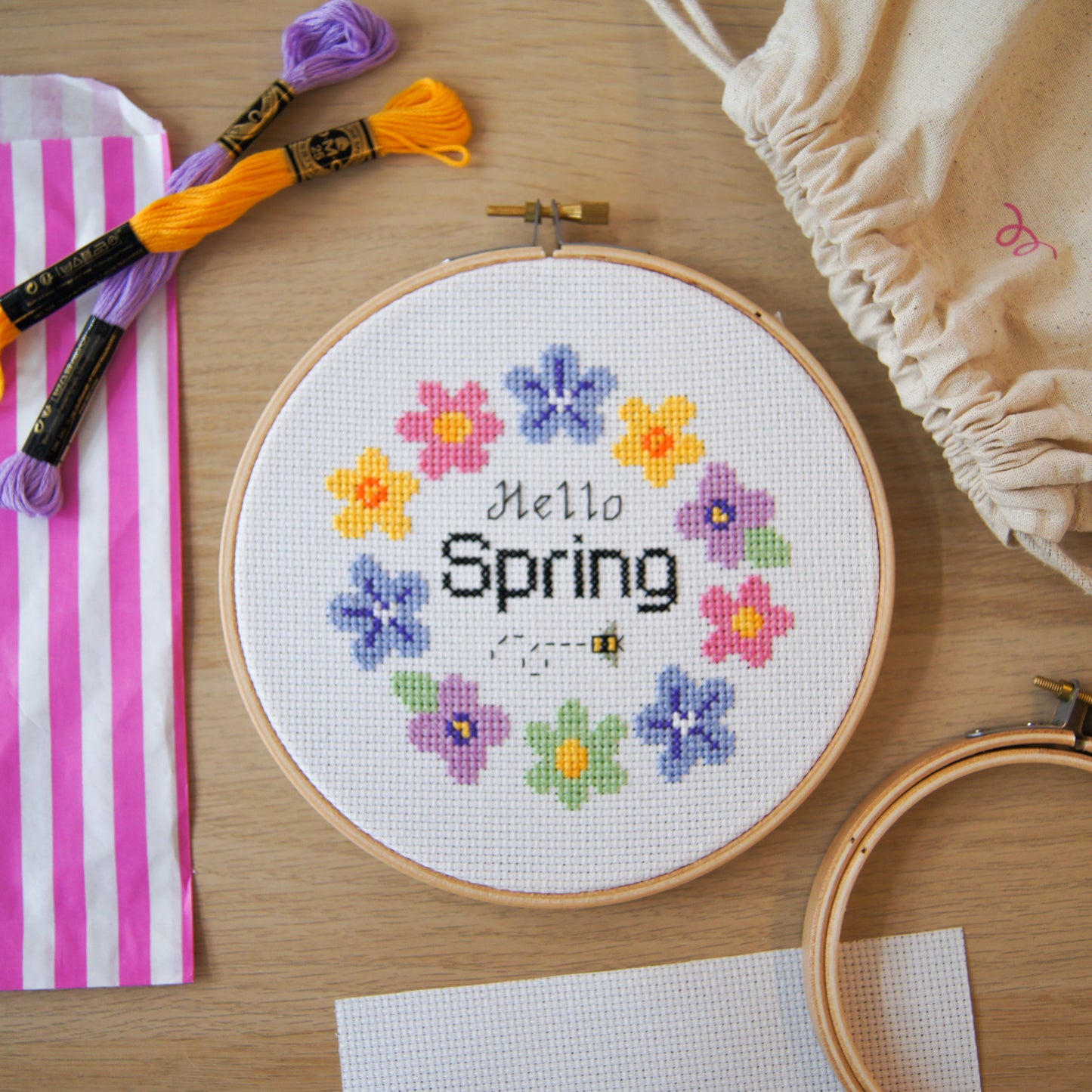 Hello Spring 6" Cross Stitch Kit