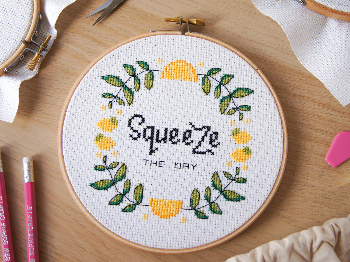 Squeeze The Day 6" Cross Stitch Kit